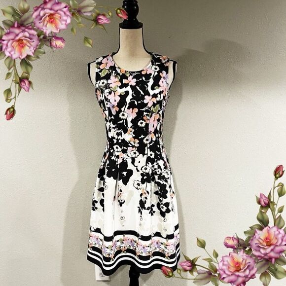 Sleeveless floral dress skater style - Picture 1 of 14